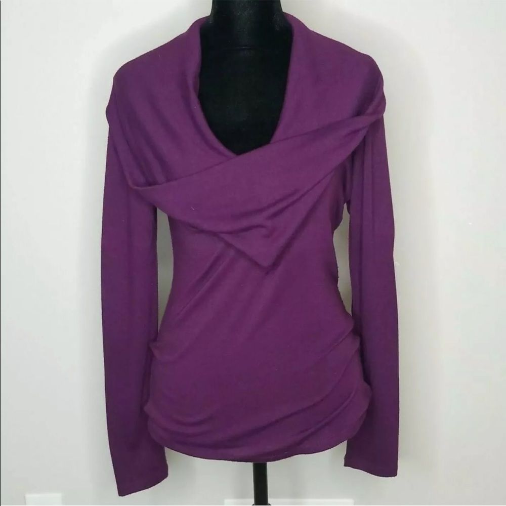 Ann Taylor Women's Long Sleeve Cowl Neck Purple Sweater Size Small